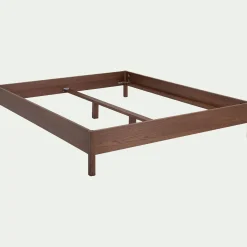 Lit 2 places en bois 160x200cm - bois foncé