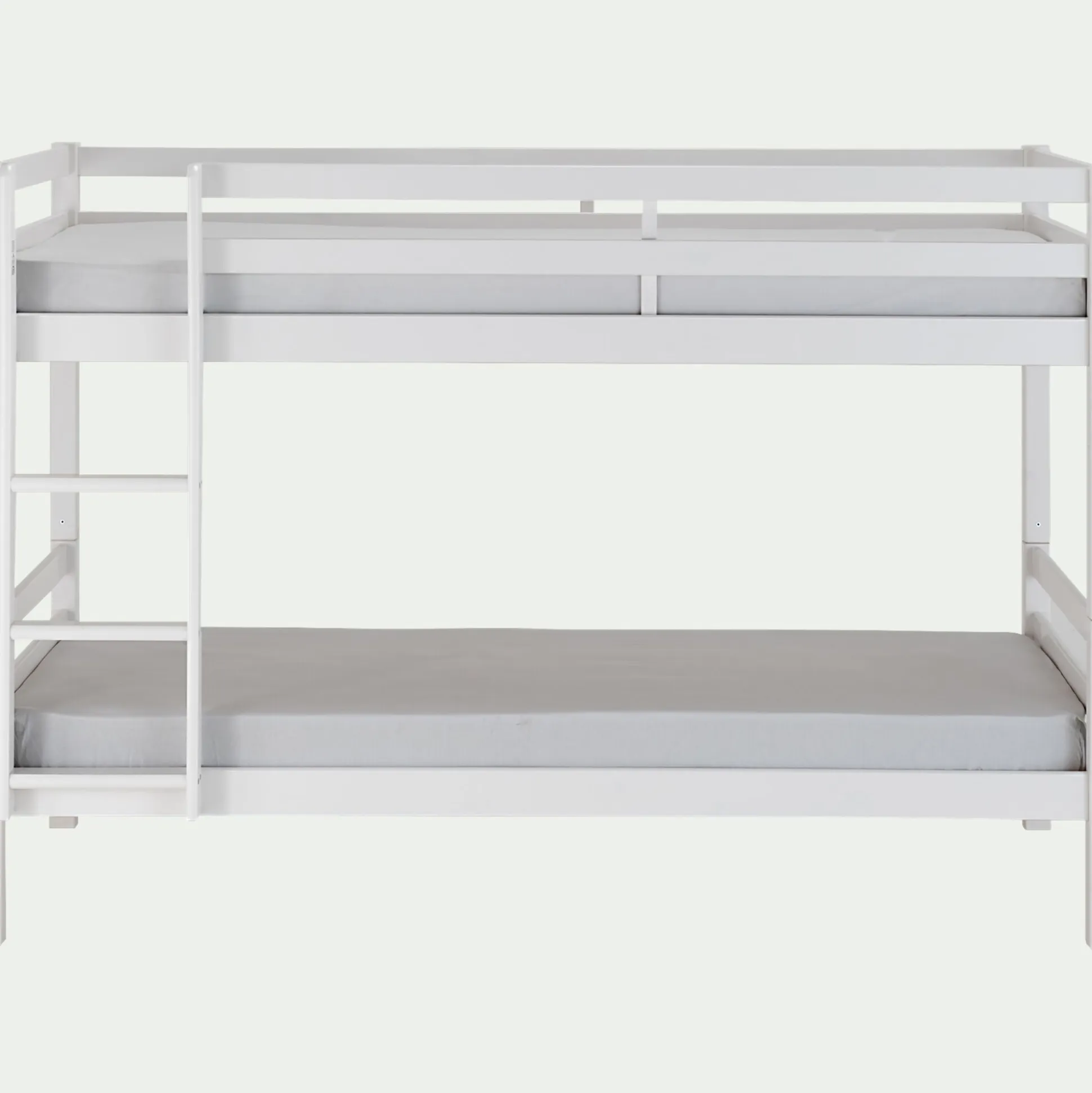 Lit superposé modulable en pin 90x200cm avec sommier à lattes - blanc