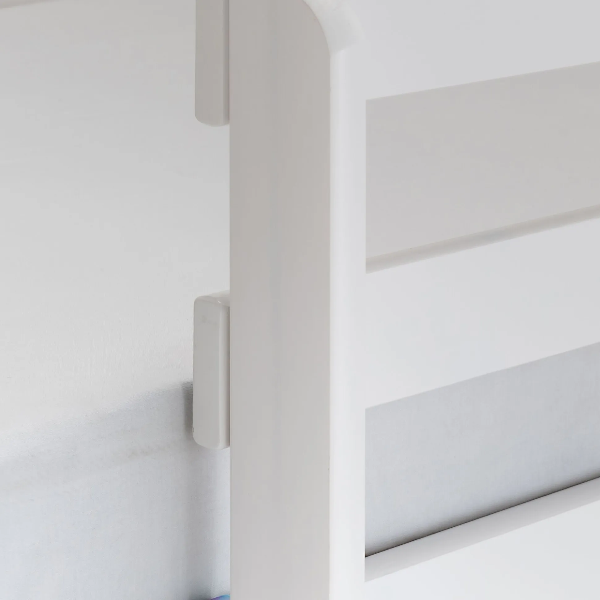 Lit superposé modulable en pin 90x200cm avec sommier à lattes - blanc