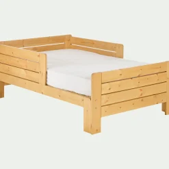 Lit évolutif 1 place en pin massif 3 positions pour enfant - bois clair