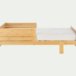 Lit évolutif 1 place en pin massif 3 positions pour enfant - bois clair