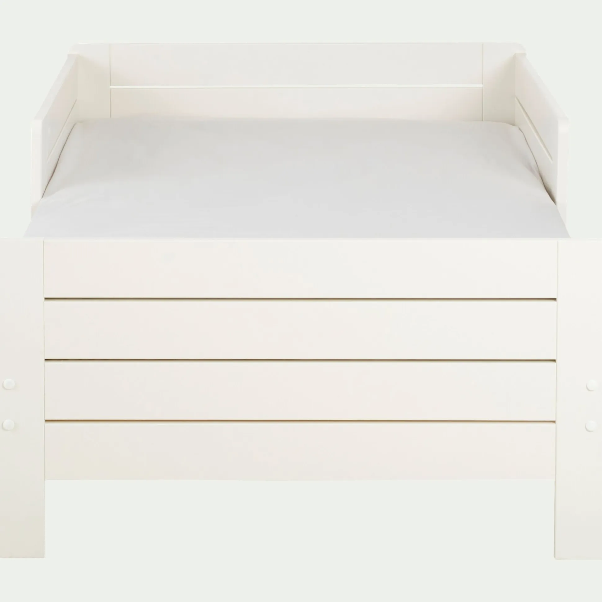 Lit évolutif 1 place en pin massif 3 positions pour enfant - blanc