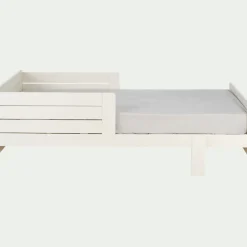 Lit évolutif 1 place en pin massif 3 positions pour enfant - blanc