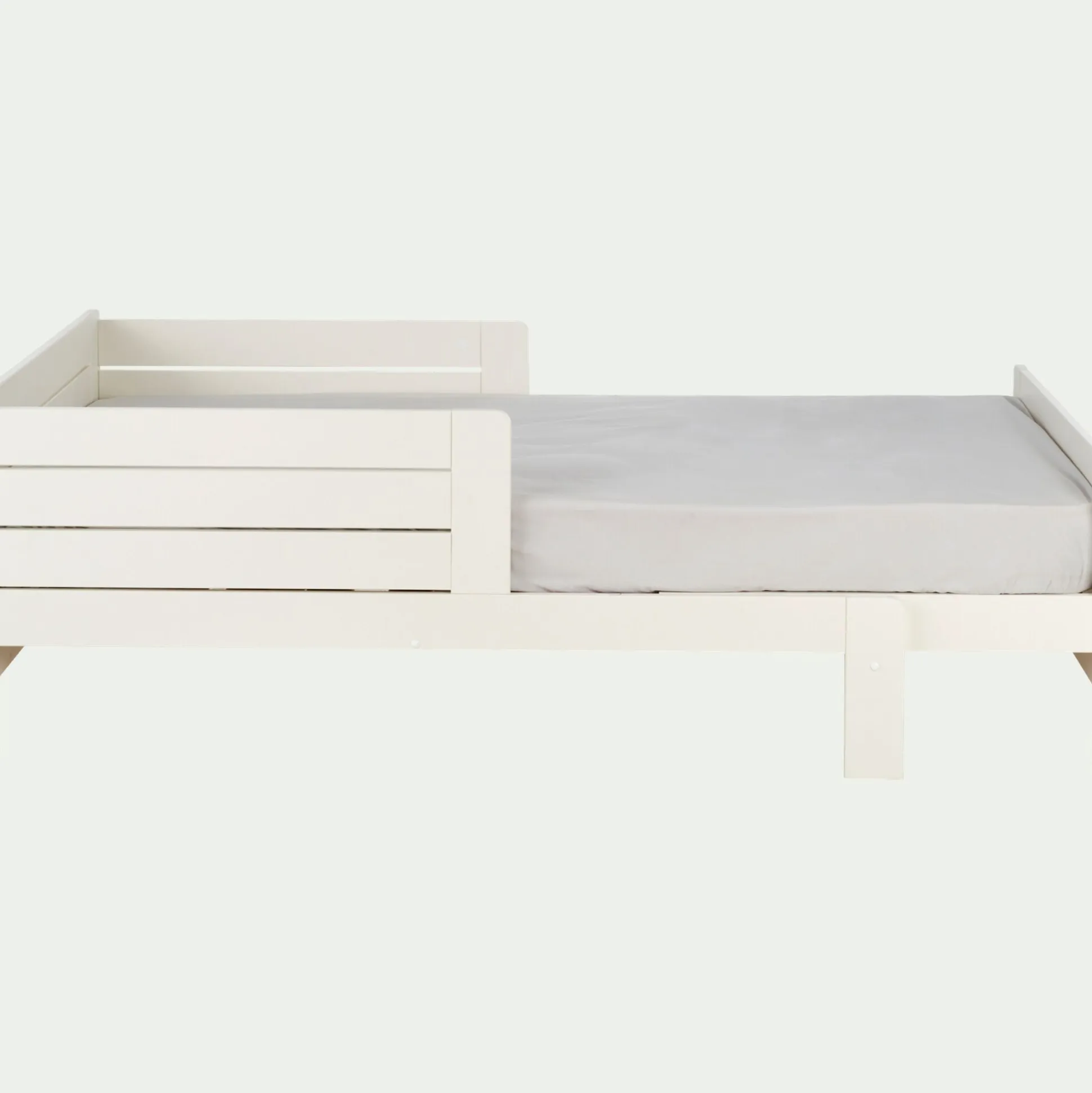 Lit évolutif 1 place en pin massif 3 positions pour enfant - blanc