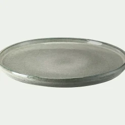 Lot de 4 assiettes plates en grès émail réactif D27cm - gris borie