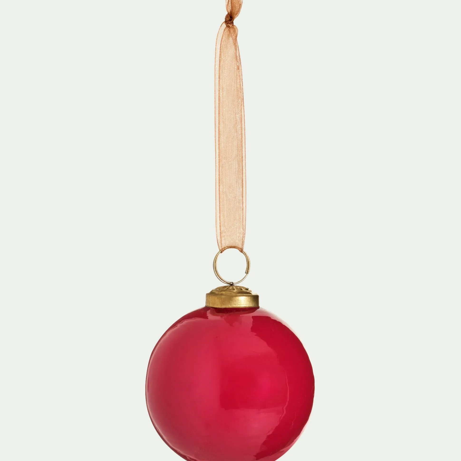 Lot de 6 boules de Noël en verre D8cm - rouge