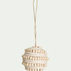 Lot de 6 boules de Noël à perles - blanc