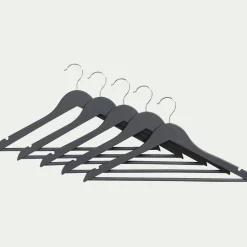 Lot de 5 cintres en bois - gris
