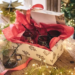 Lot de 6 cuillères à latte en verre - noir