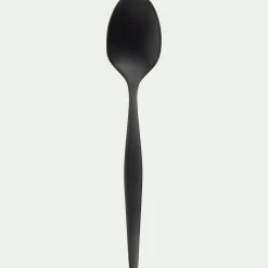 Lot de 6 cuillères à moka en inox - noir