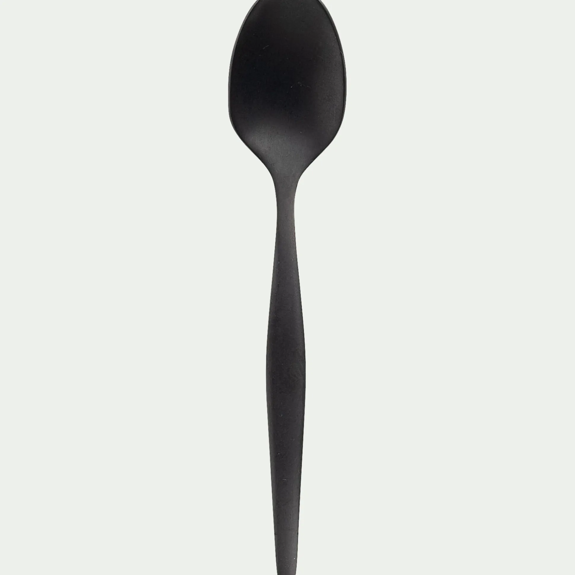 Lot de 6 cuillères à moka en inox - noir