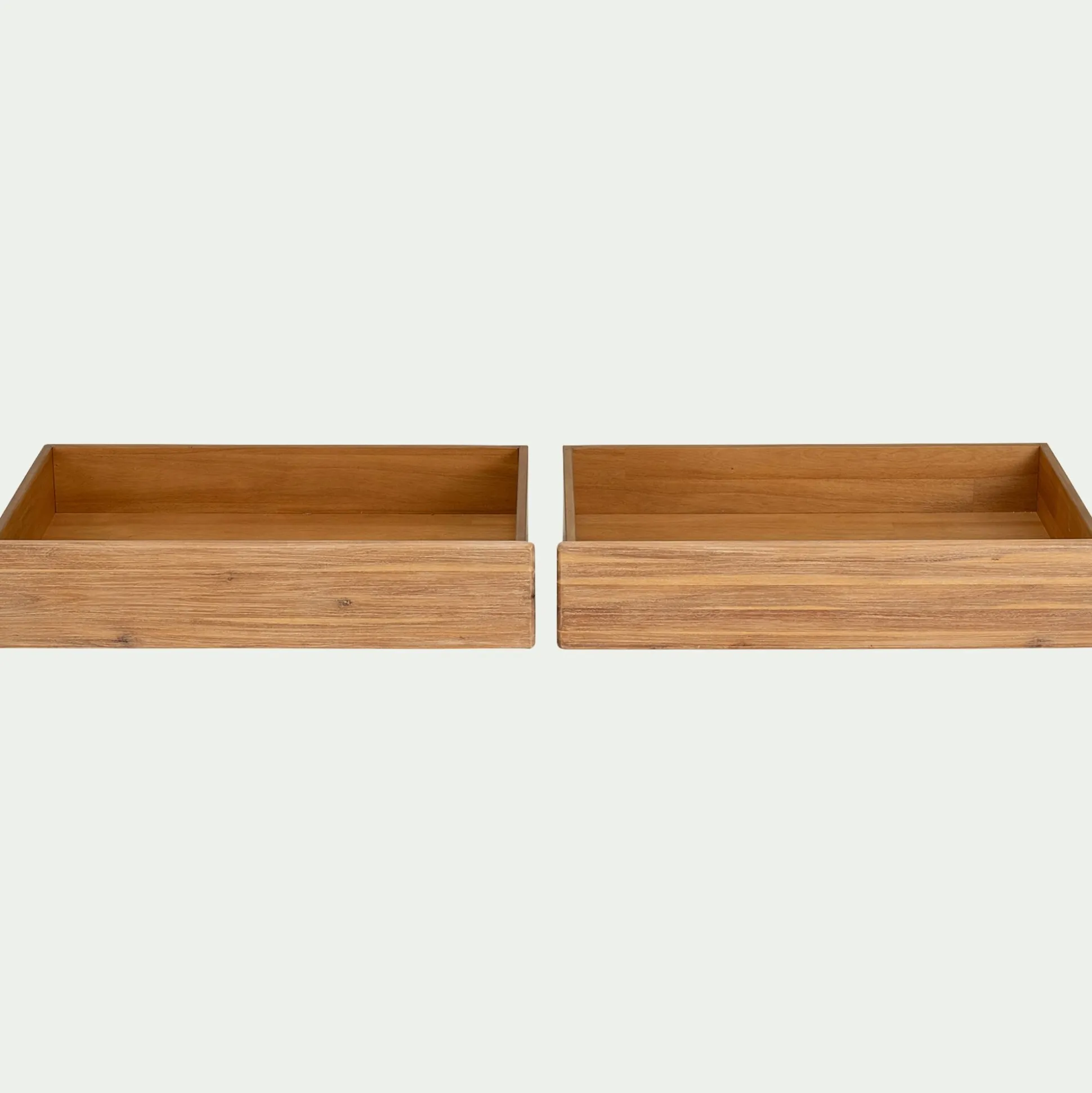 Lot de deux tiroirs de rangement en bois pour lit CORCOVADO - bois clair