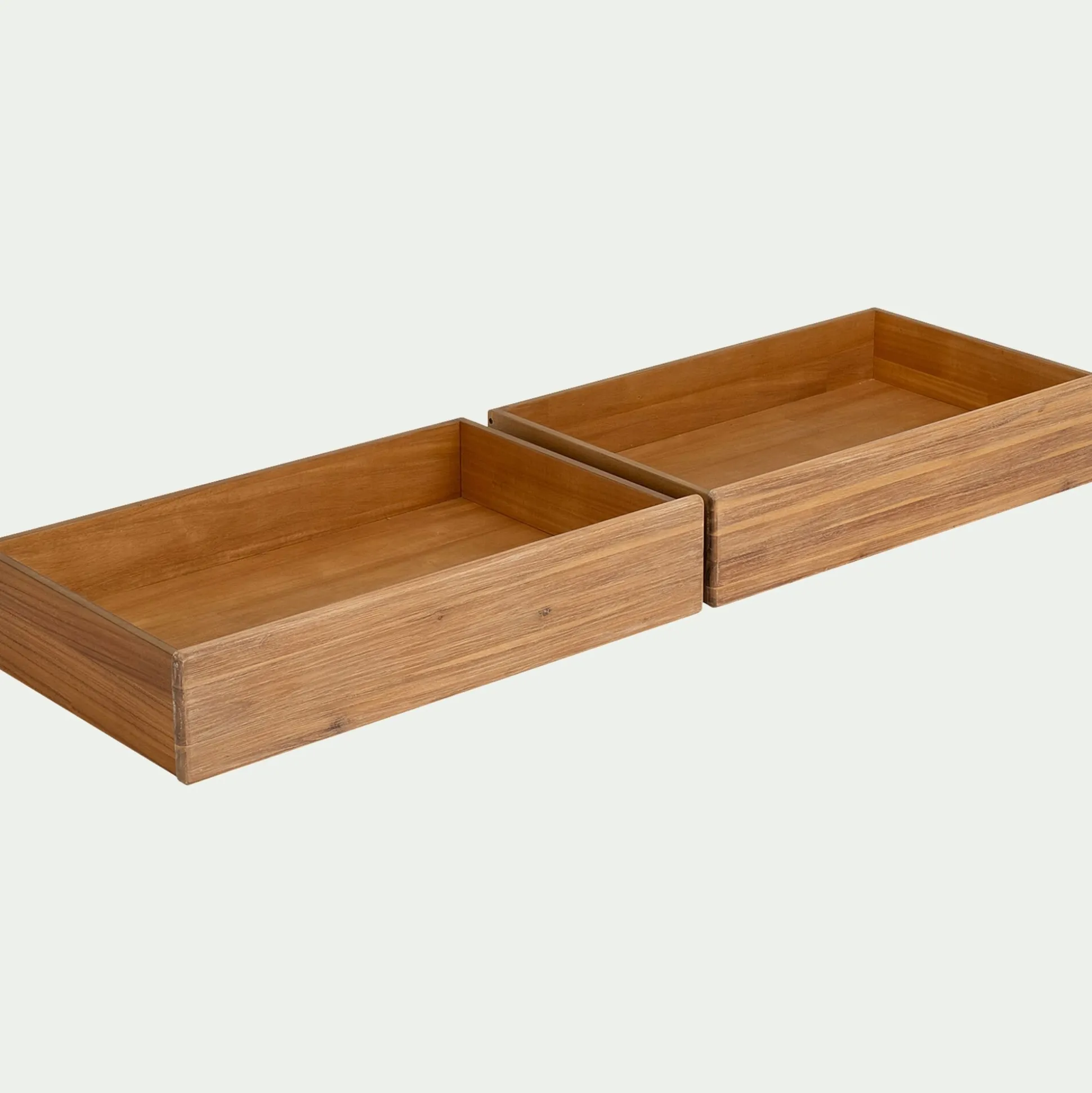 Lot de deux tiroirs de rangement en bois pour lit CORCOVADO - bois clair
