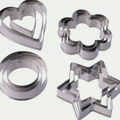 Lot de 12 emporte-pièces en inox - argenté