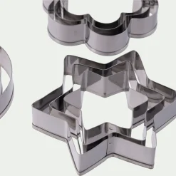 Lot de 12 emporte-pièces en inox - argenté