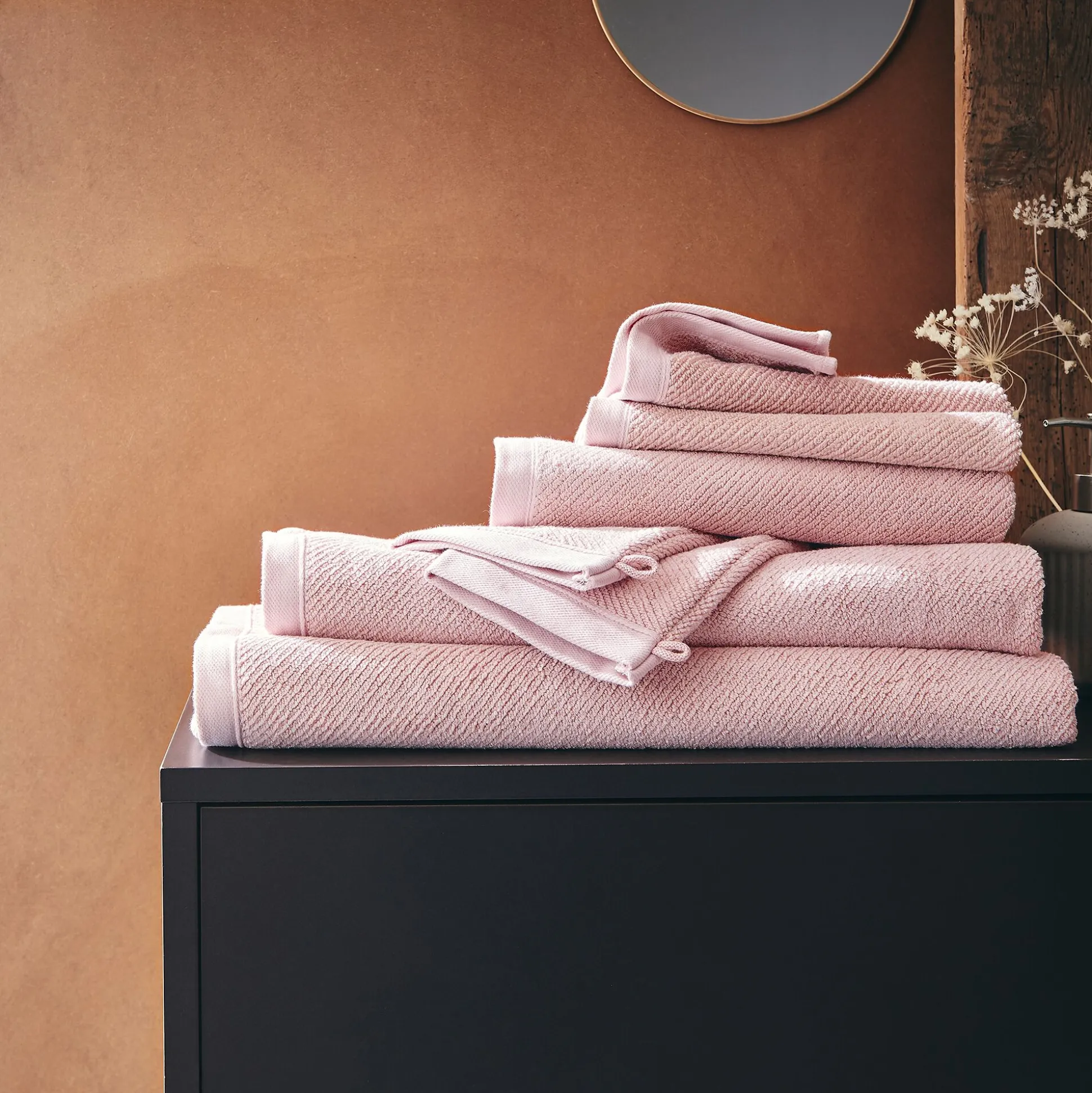 Lot de 2 gants de toilette en coton bio - rose rosa 16x21cm