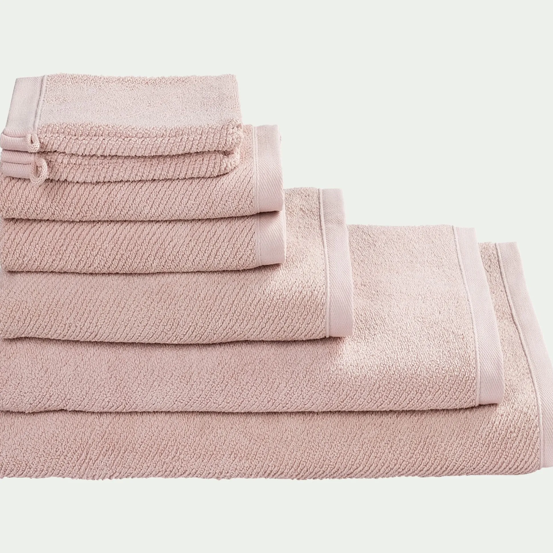 Lot de 2 gants de toilette en coton bio - rose rosa 16x21cm