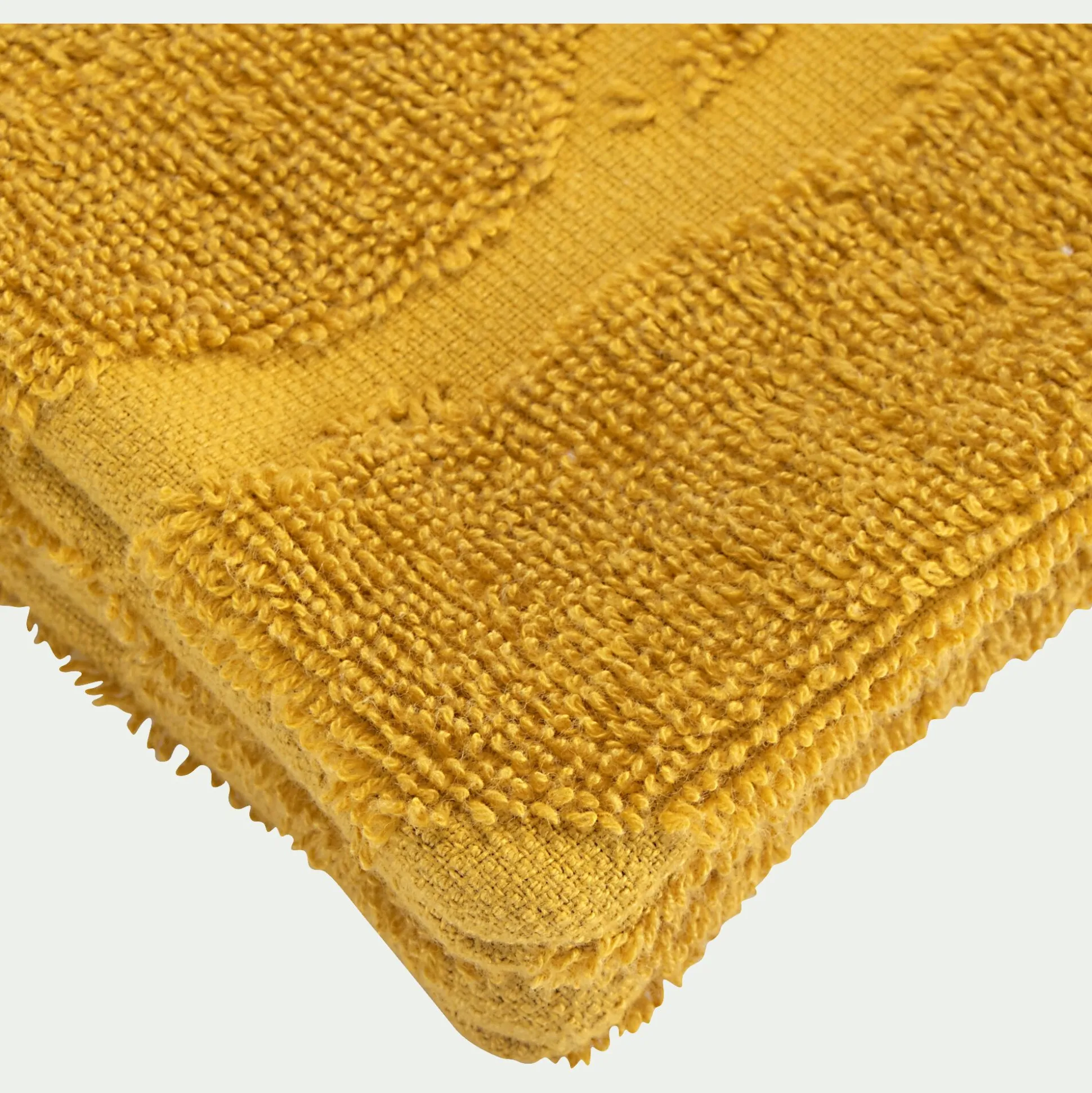 Lot de 2 gants de toilette en coton - jaune argan