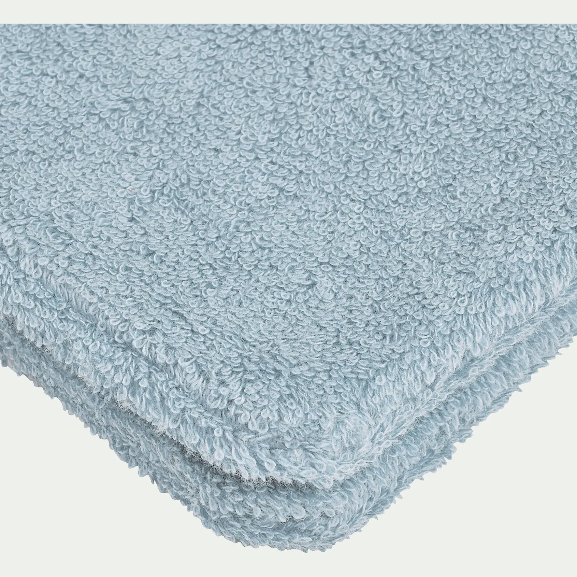 Lot de 2 gants de toilette en coton peigné - bleu calaluna
