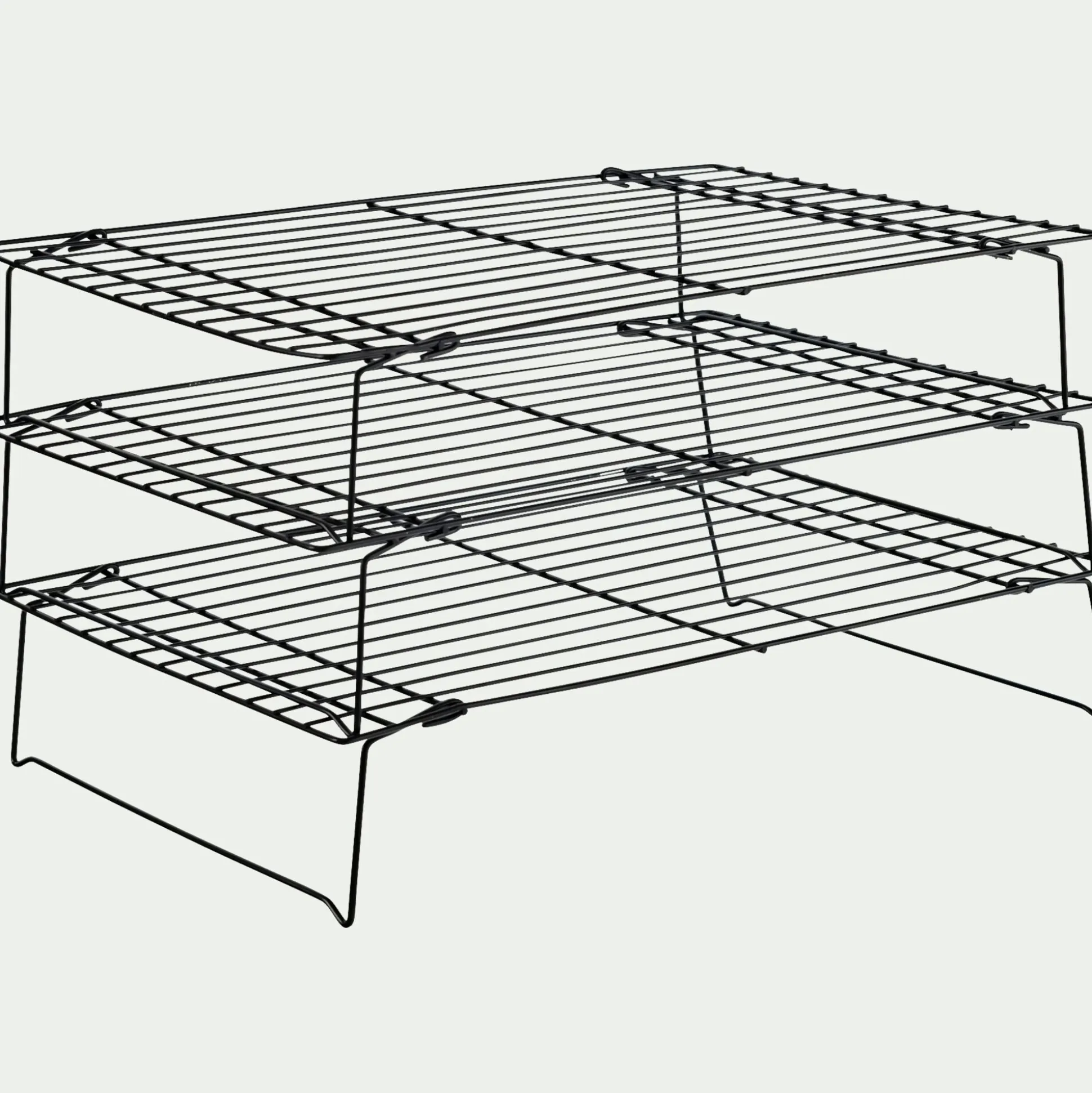 Lot de 3 grilles de refroidissement en inox 24x40cm - noir