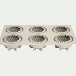 Lot de 6 moules à gâteau en silicone platinium D7,3cm - gris