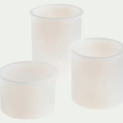 Lot de 3 moules porte-bougies en silicone - blanc translucide