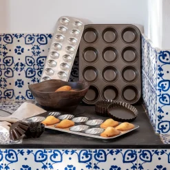 Lot de 6 moules à tartelette en acier D12cm - marron