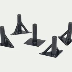 Lot de 5 pieds en acier - noir