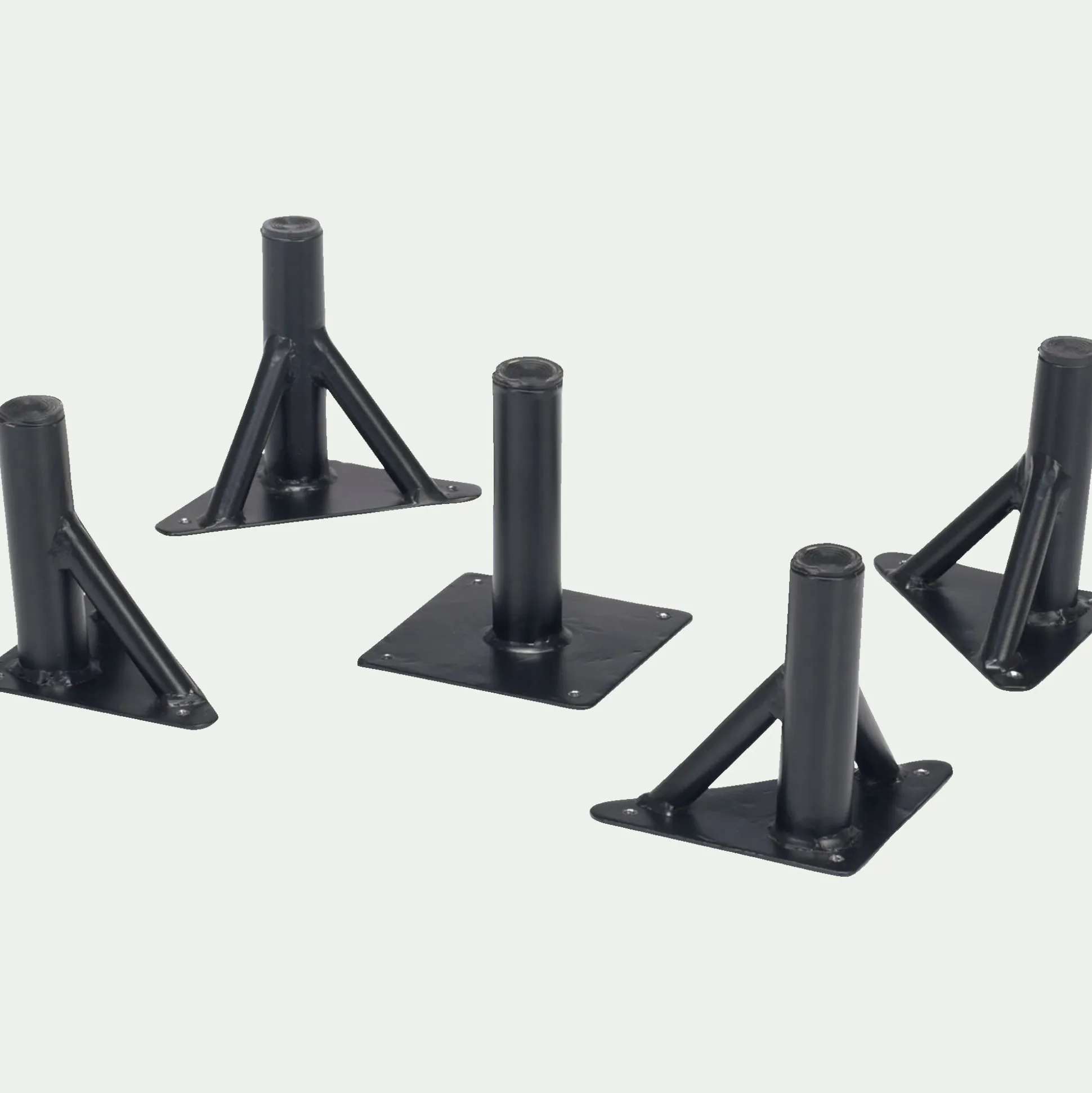 Lot de 5 pieds en acier - noir