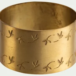 Lot de 4 ronds de serviette motif végétal en laiton - doré