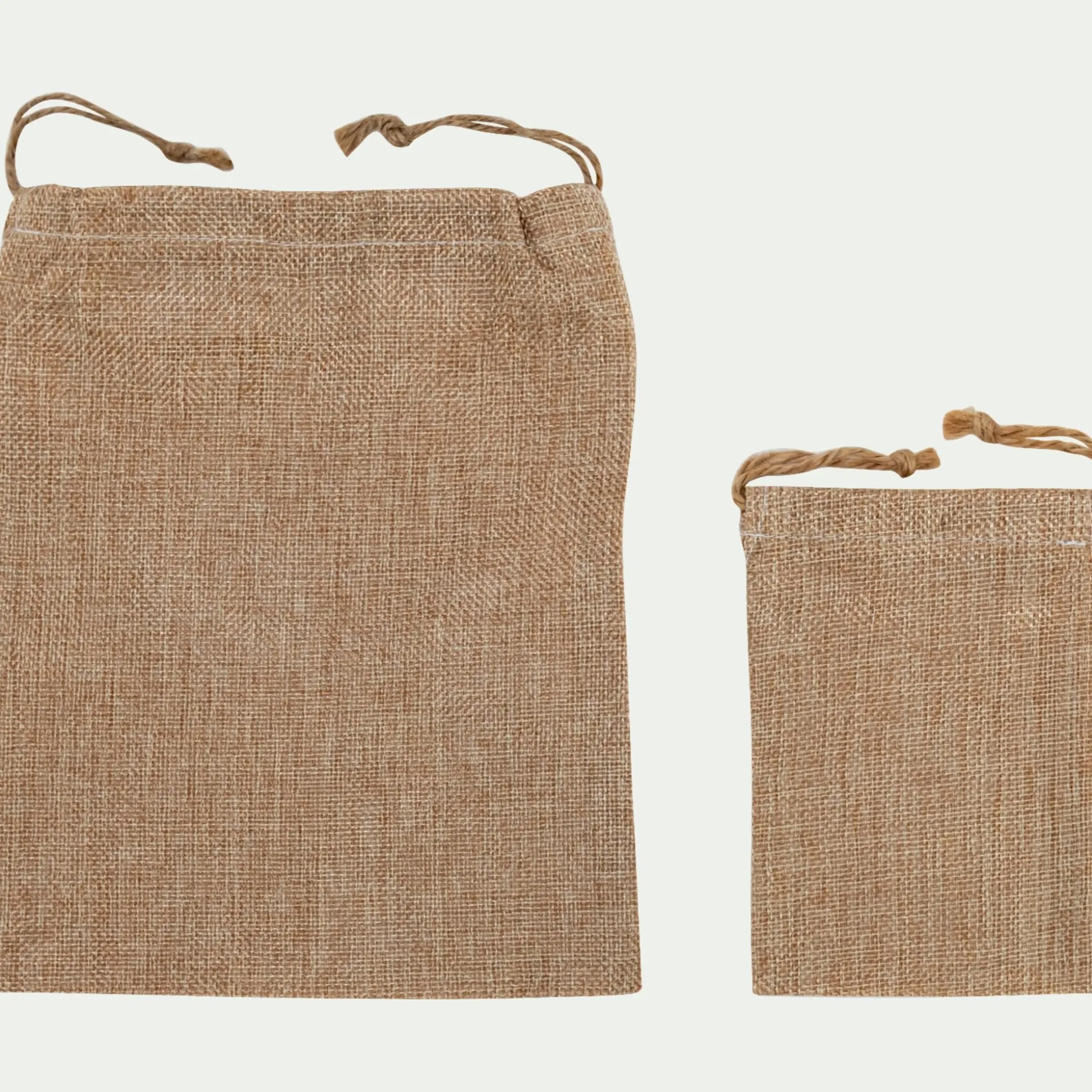 Lot de 2 sachets déco en polyester - naturel