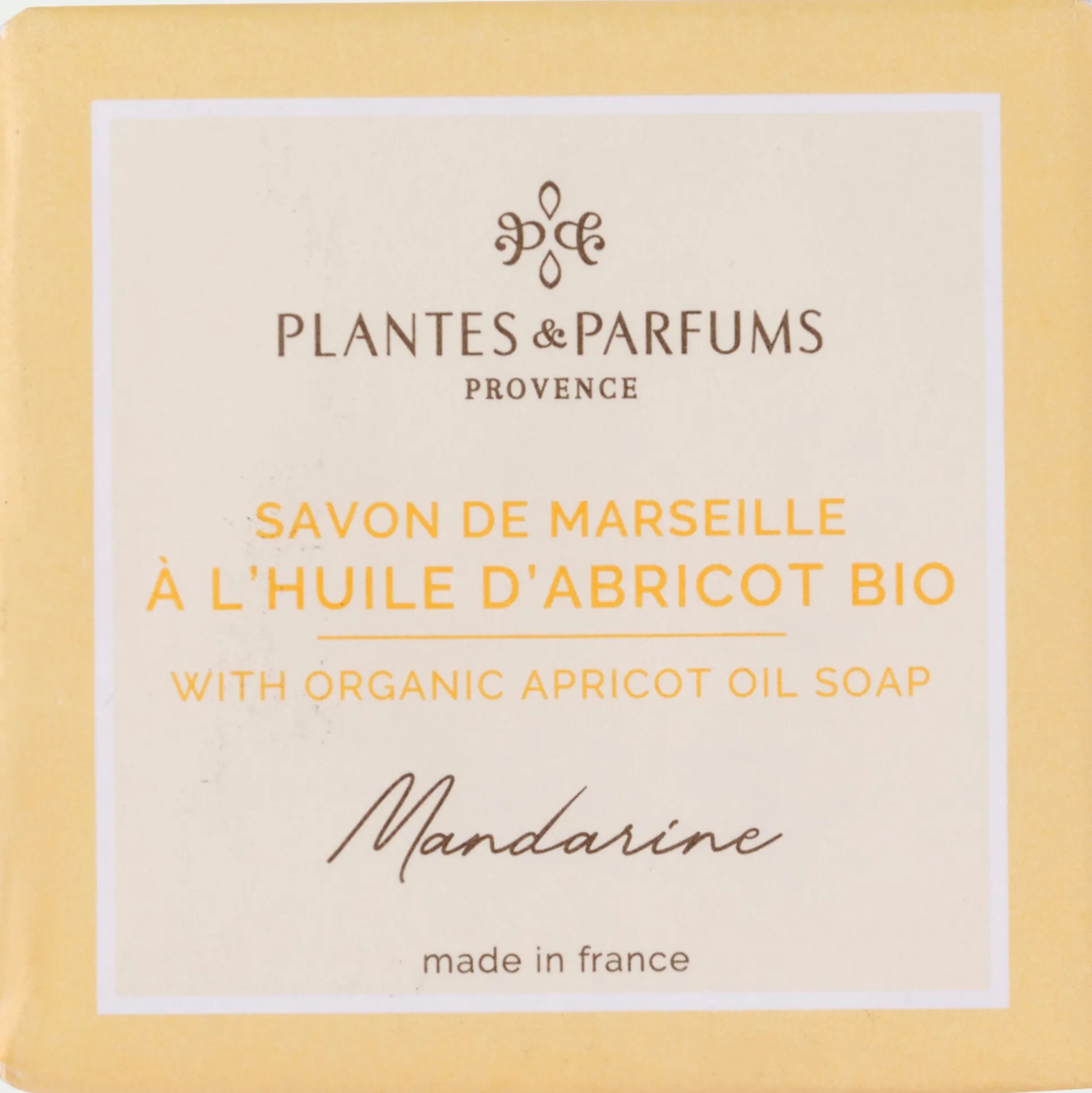 Lot de 2 savons de Marseille à l'huile végétale d'abricot bio senteur mandarine 100g