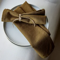 Lot de 4 serviettes de table en coton 41x41cm - vert mousse