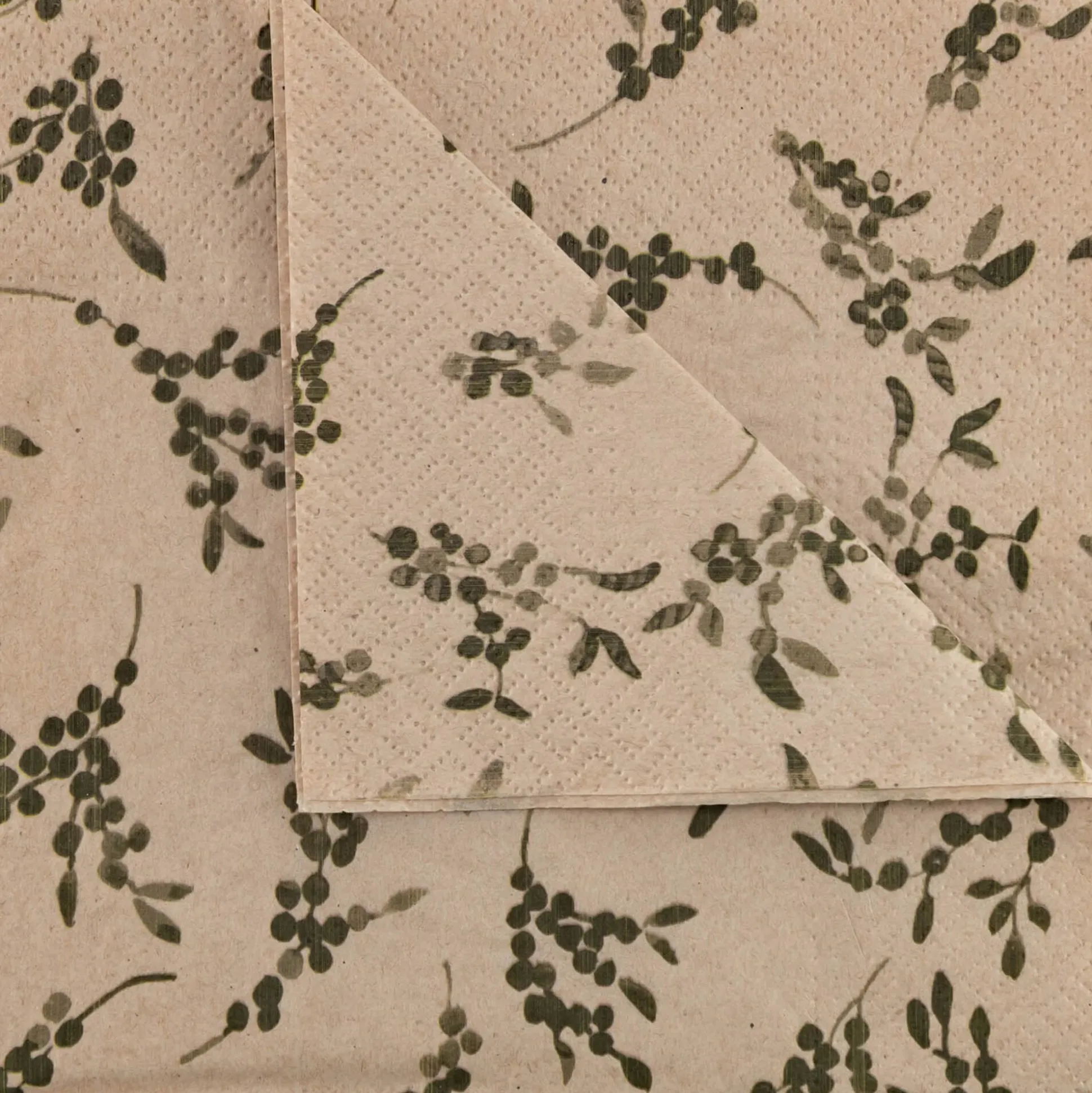 Lot de 20 serviettes en papier motif à fleurs 33x33cm - beige alpilles