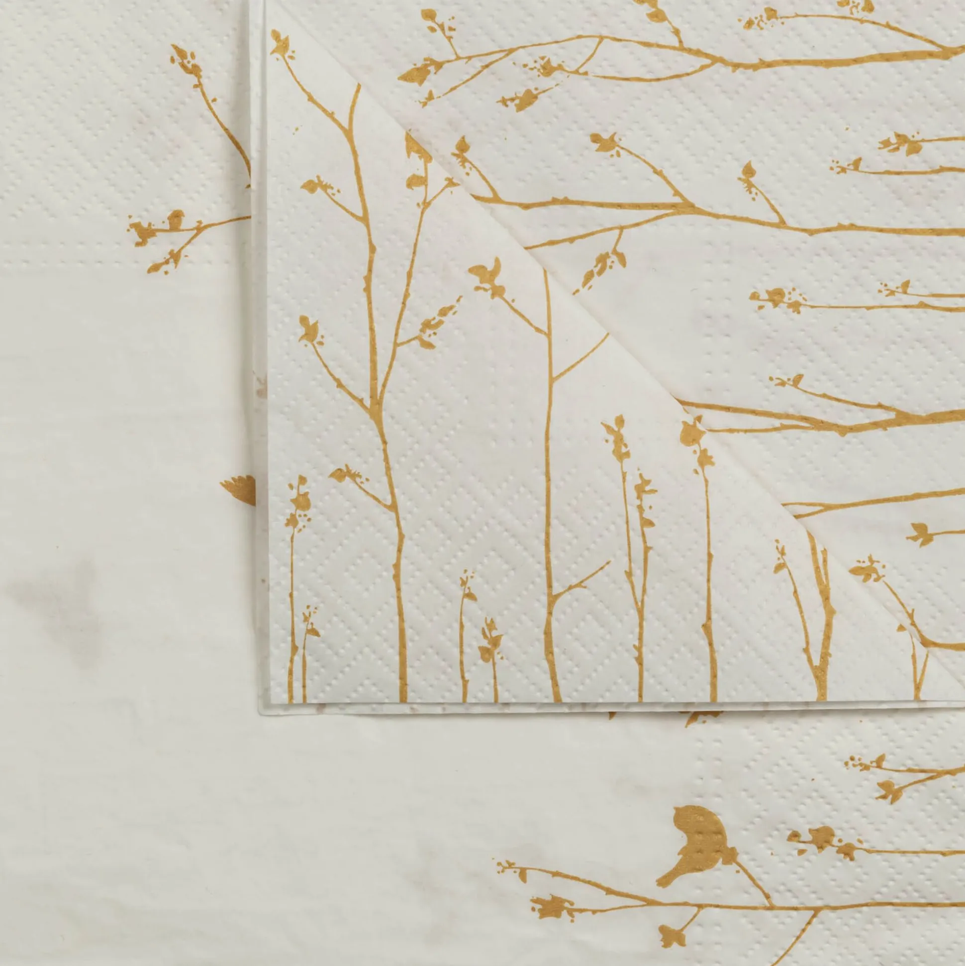 Lot de 20 serviettes en papier motif forêt 33x33cm - blanc