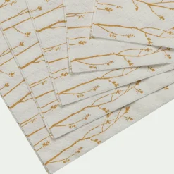 Lot de 20 serviettes en papier motif forêt 33x33cm - blanc