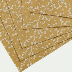 Lot de 20 serviettes en papier motif baies 33x33cm - jaune