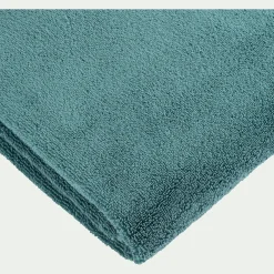 Lot de 2 serviettes invité bouclette en coton - vert 30x50cm