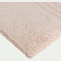 Lot de 2 serviettes invité bouclette en coton - rose grège 30x50cm