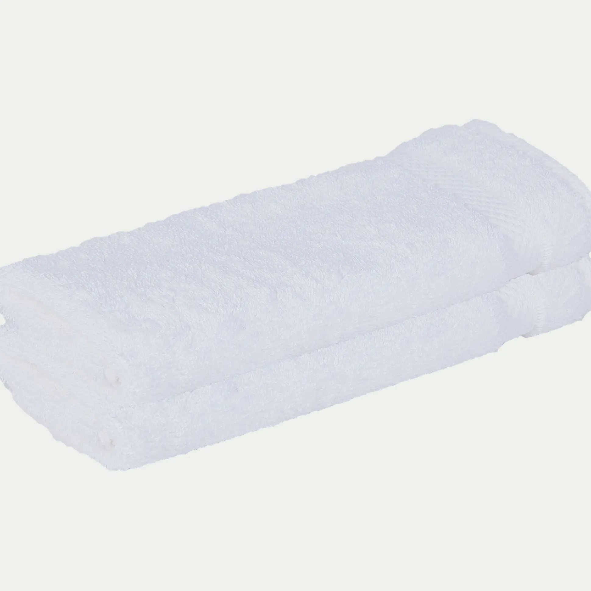 Lot de 2 serviettes invité en coton peigné - blanc optique 30x50cm