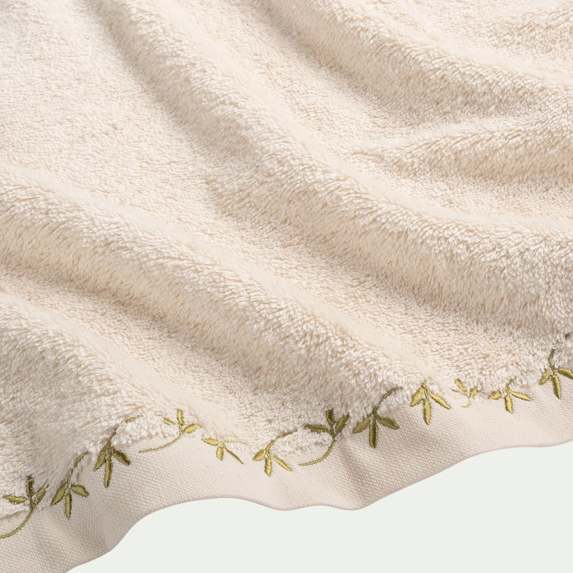 Lot de 2 serviettes invité en coton - beige 30x50cm