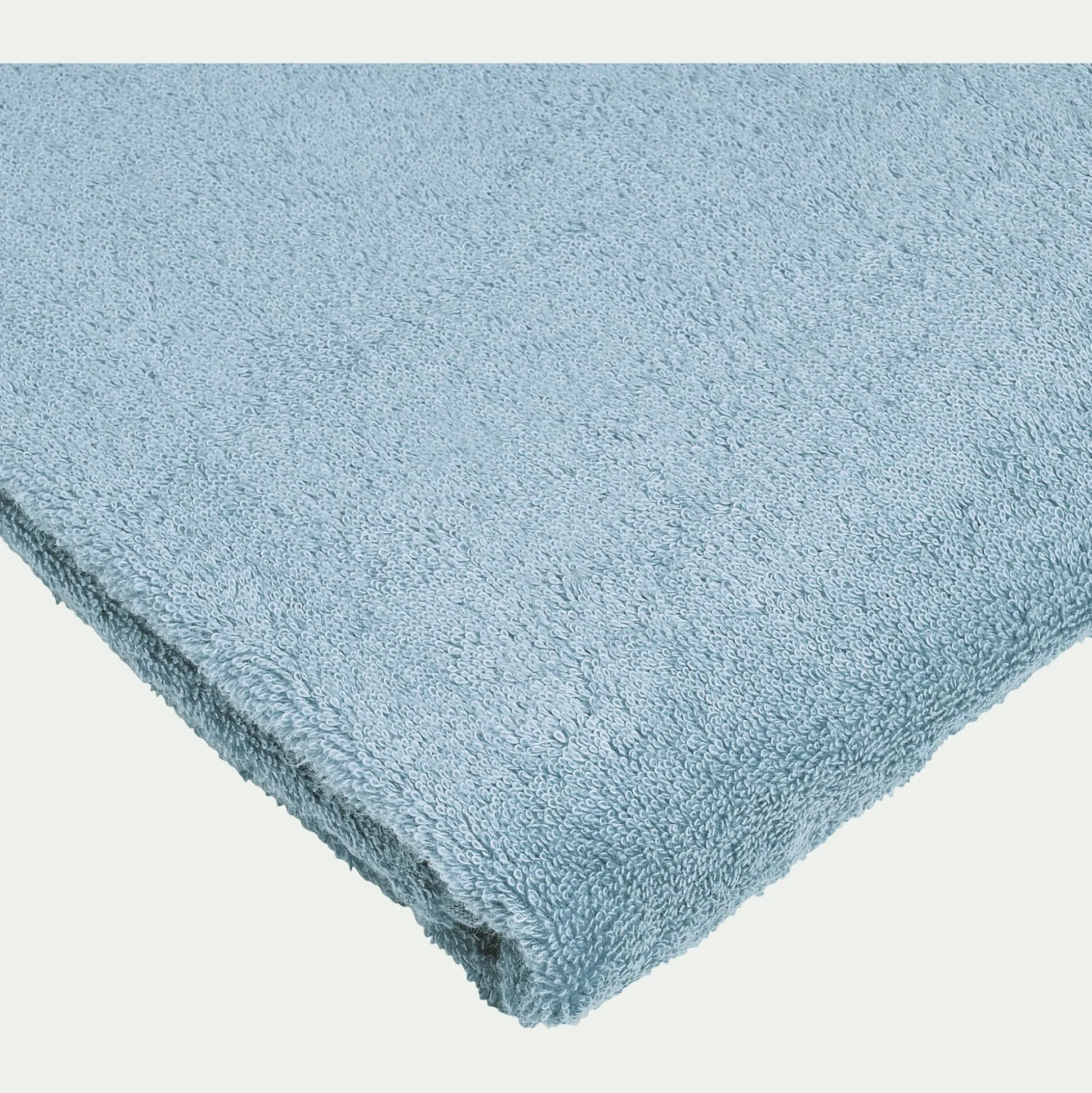 Lot de 2 serviettes invité en coton peigné - bleu calaluna 30x50cm