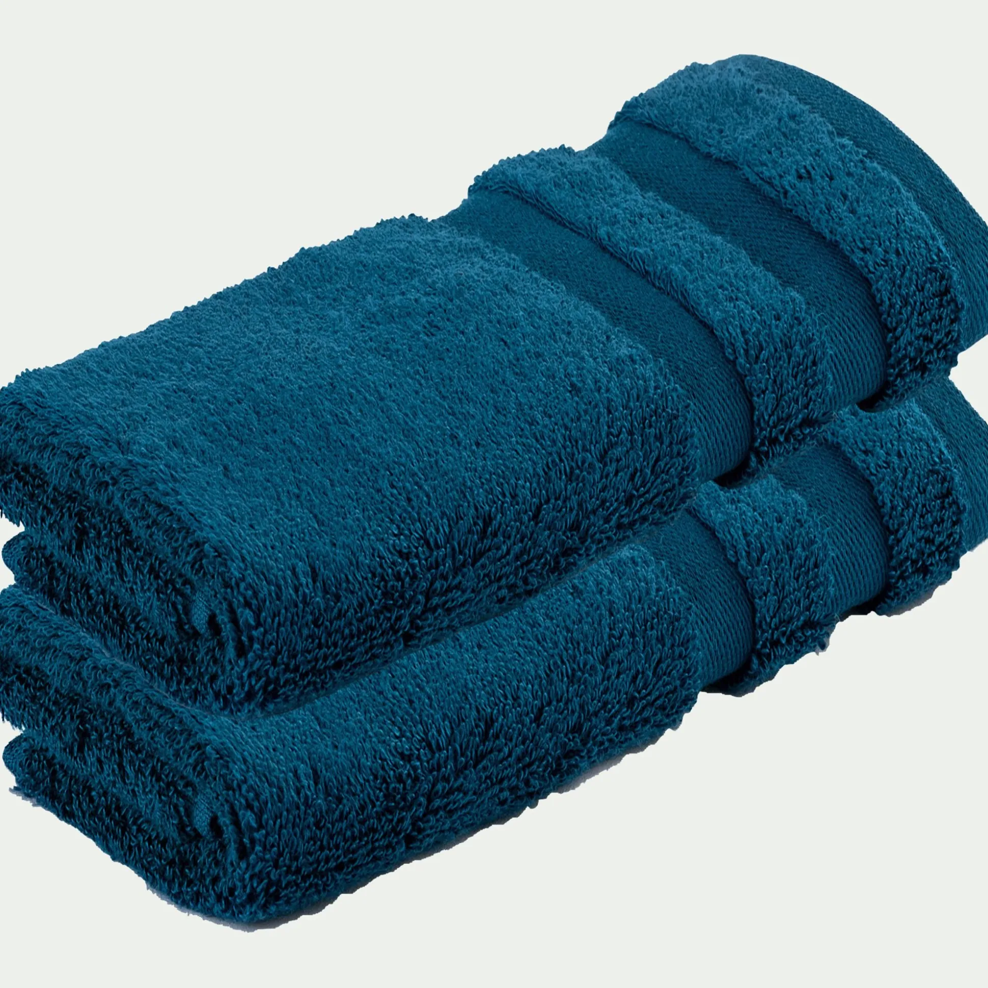 Lot de 2 serviettes invité en coton - bleu figuerolles 30x50cm