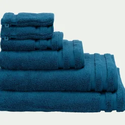 Lot de 2 serviettes invité en coton - bleu figuerolles 30x50cm