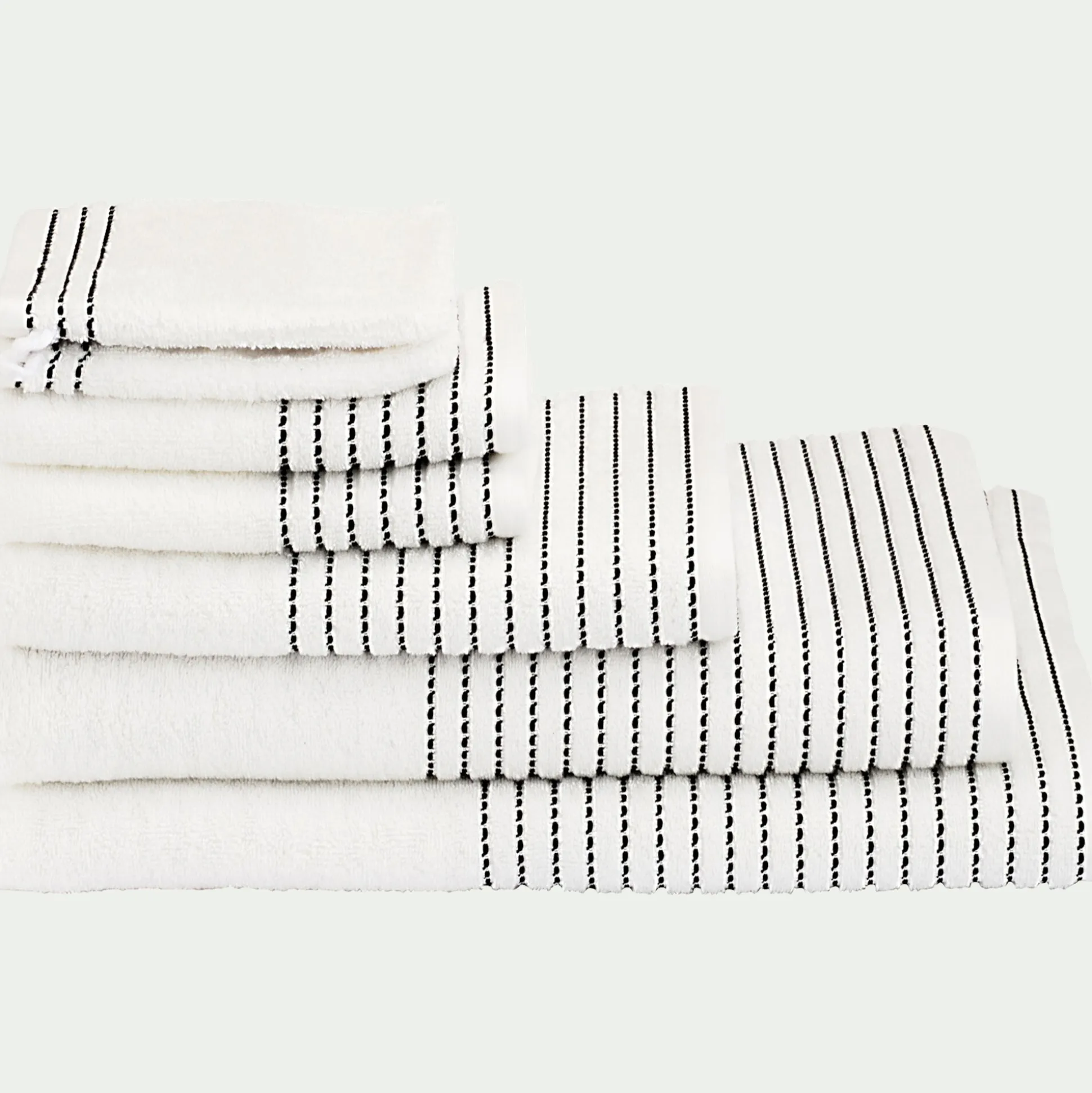 Lot de 2 serviettes invité en coton - blanc ventoux 30x50cm