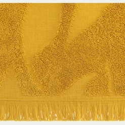 Lot de 2 serviettes invité en coton - jaune argan 30x50cm