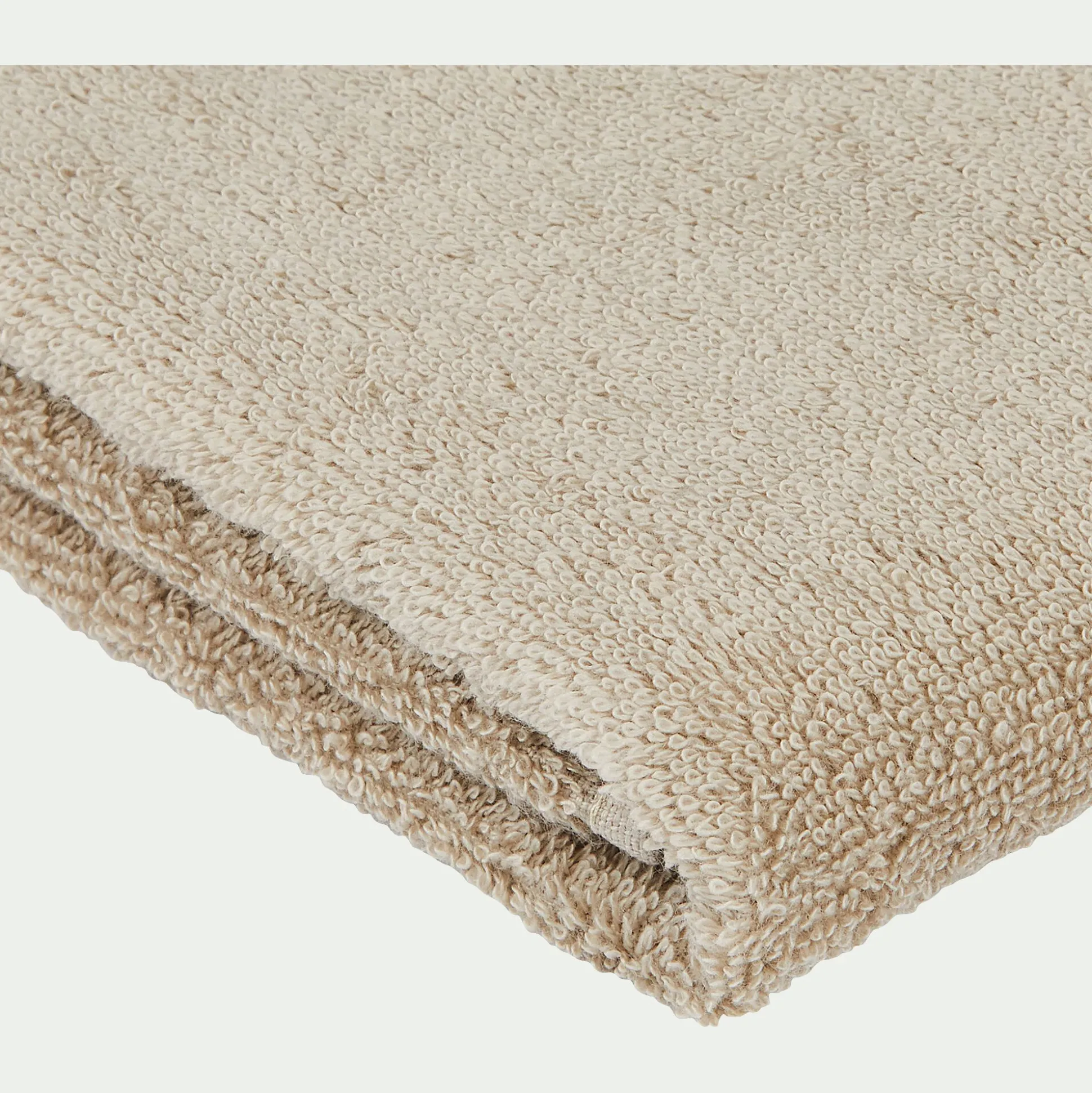 Lot de 2 serviettes invités en coton peigné - beige alpilles 30x50cm