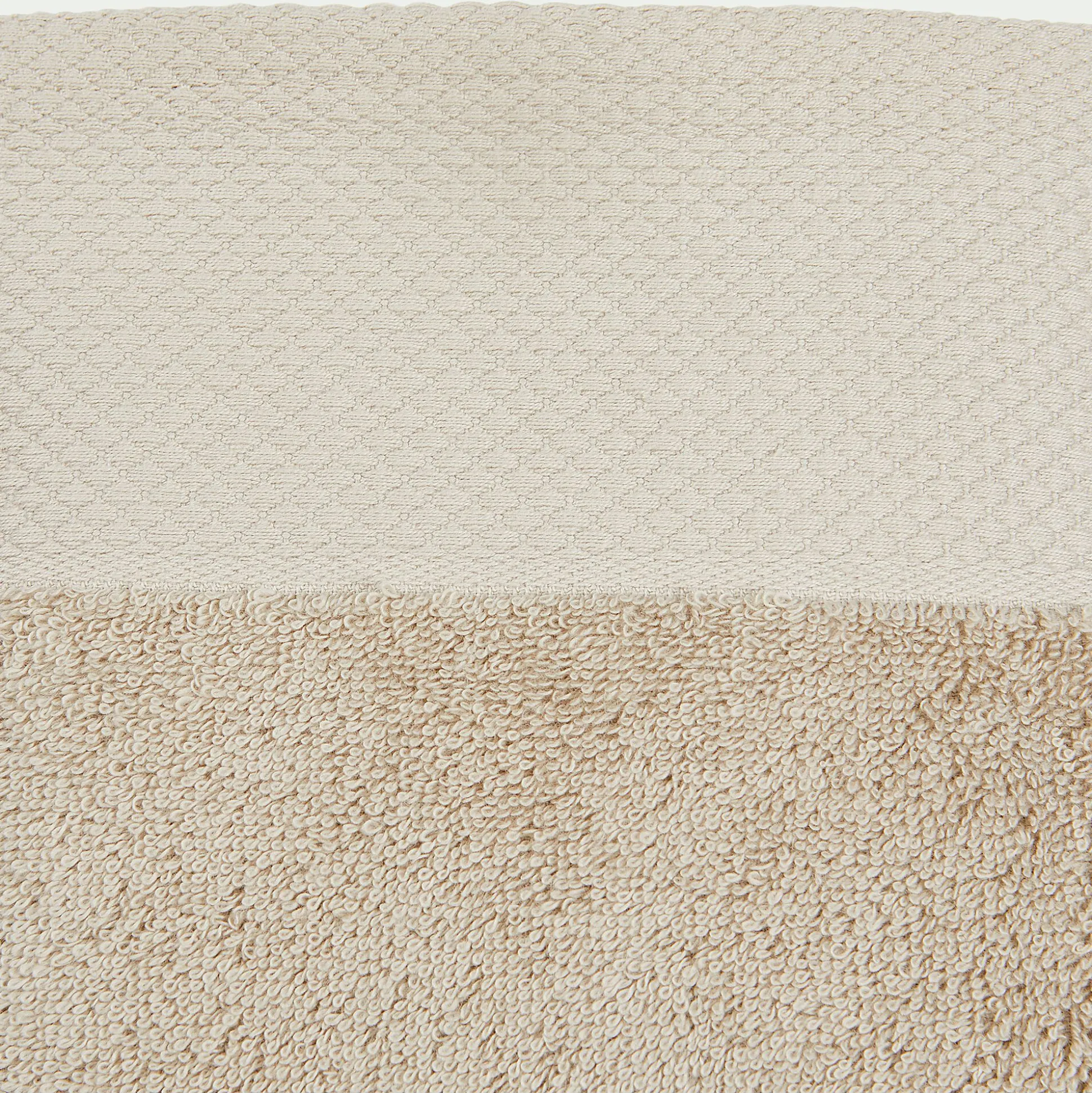 Lot de 2 serviettes invités en coton peigné - beige alpilles 30x50cm