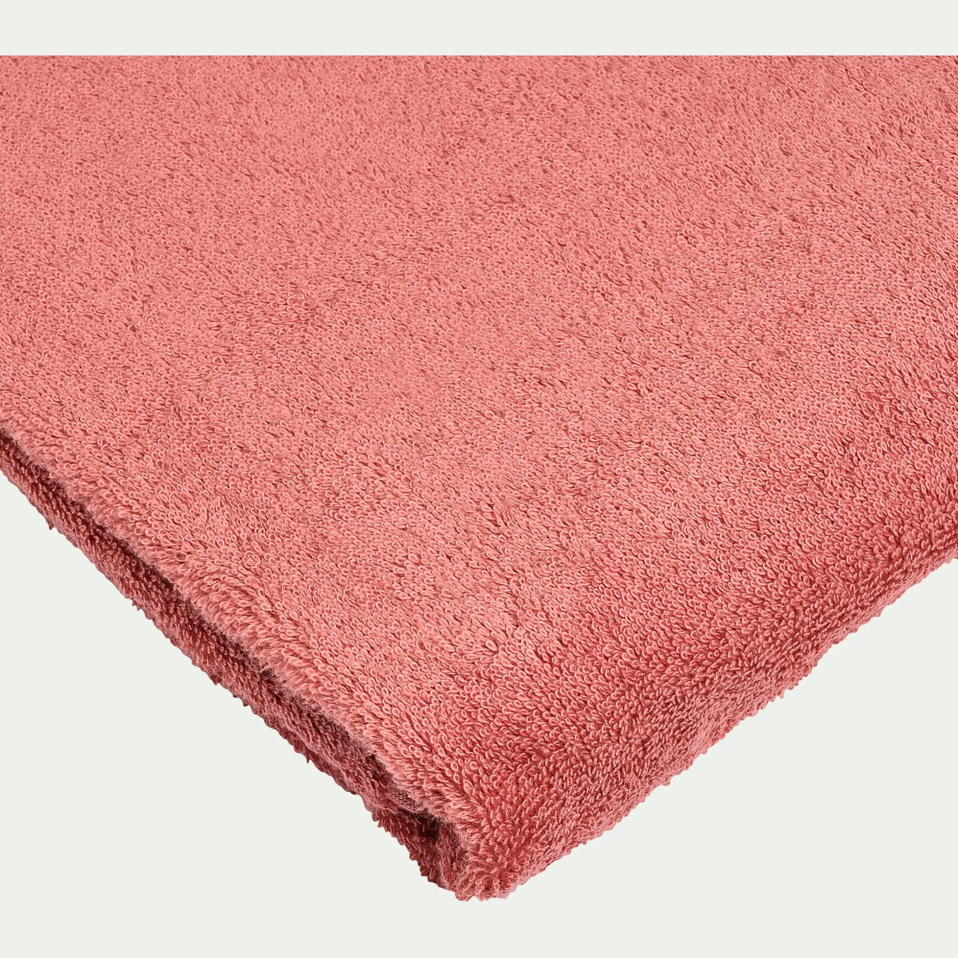 Lot de 2 serviettes invités en coton peigné - rouge ricin 30x50cm