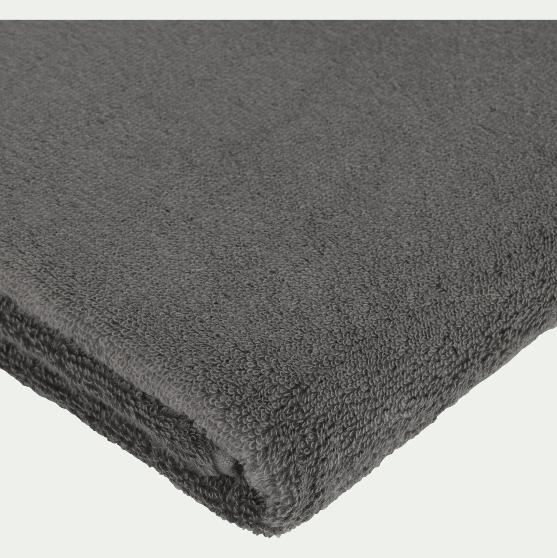 Lot de 2 serviettes invités en coton peigné - gris restanque 30x50cm